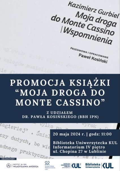 Zapraszamy na spotkanie poświęcone książce „Moja droga do Monte Cassino”